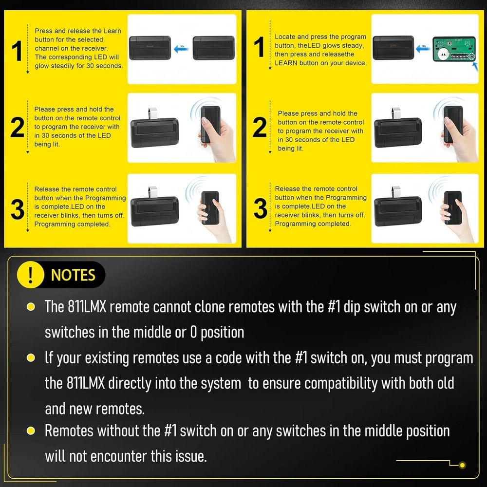 Liftmaster Gate Opener Remote 4-Pack Security+ 2.0 Universal Black