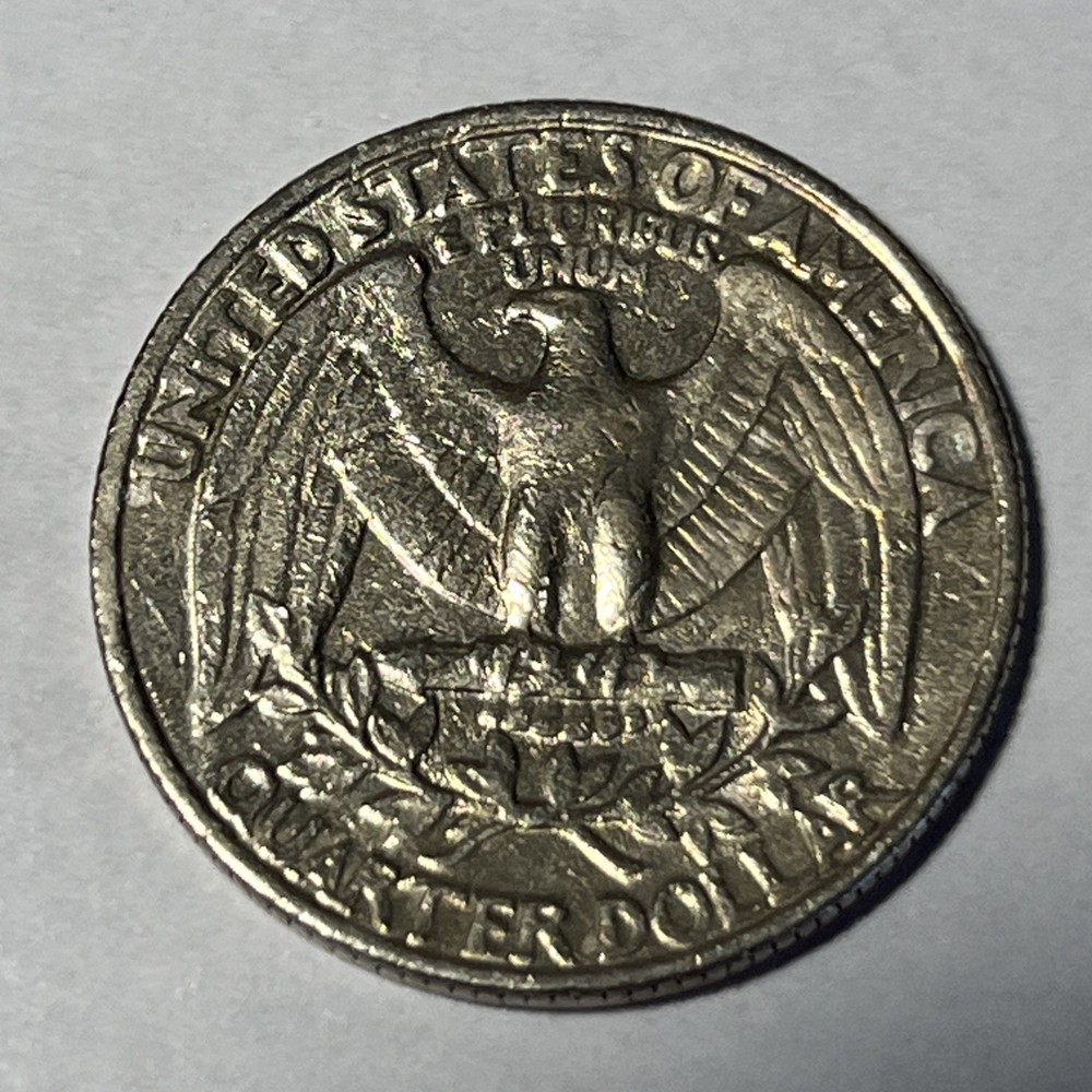 1981 P Washington Quarter Errors Strike Though Grease Unreadable Mint Mark #1