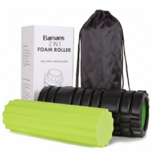 Bamans 2-in-1 Foam Roller With Carrying Case