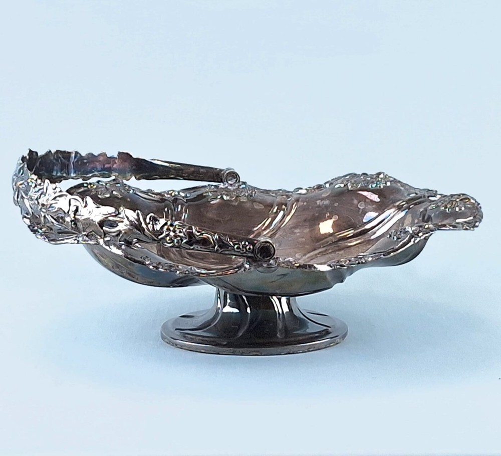 Antique Russian silver plated fruit bowl, 19thC