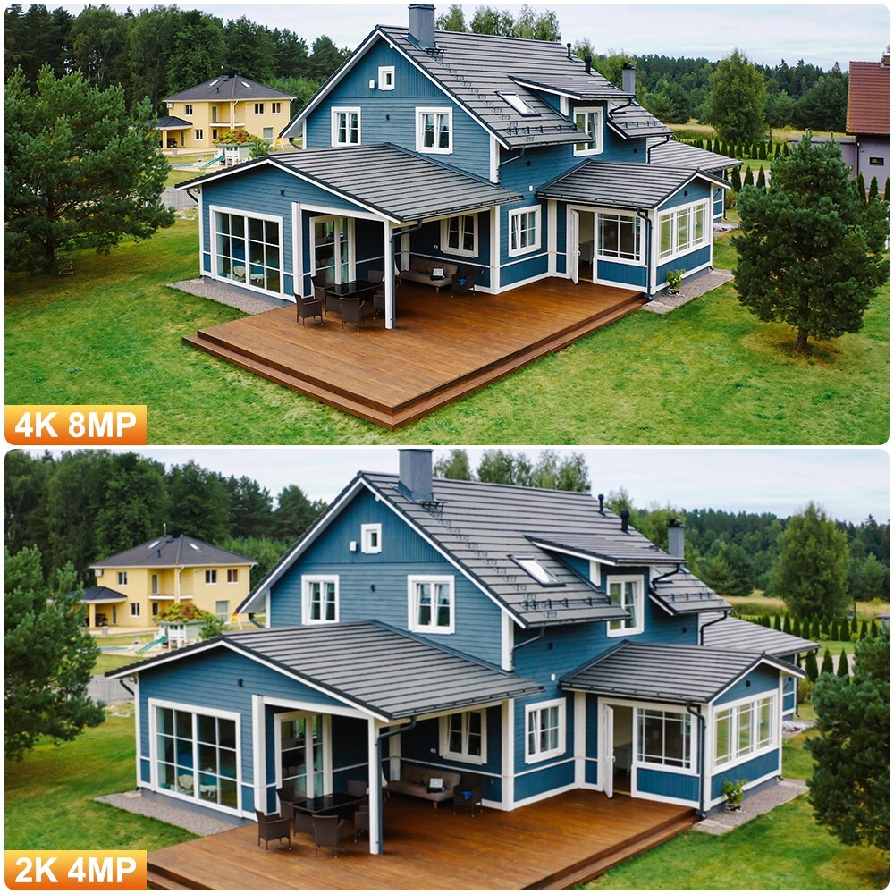 2PCS Solar Battery Powered Wireless Outdoor Home Security WiFi Camera System