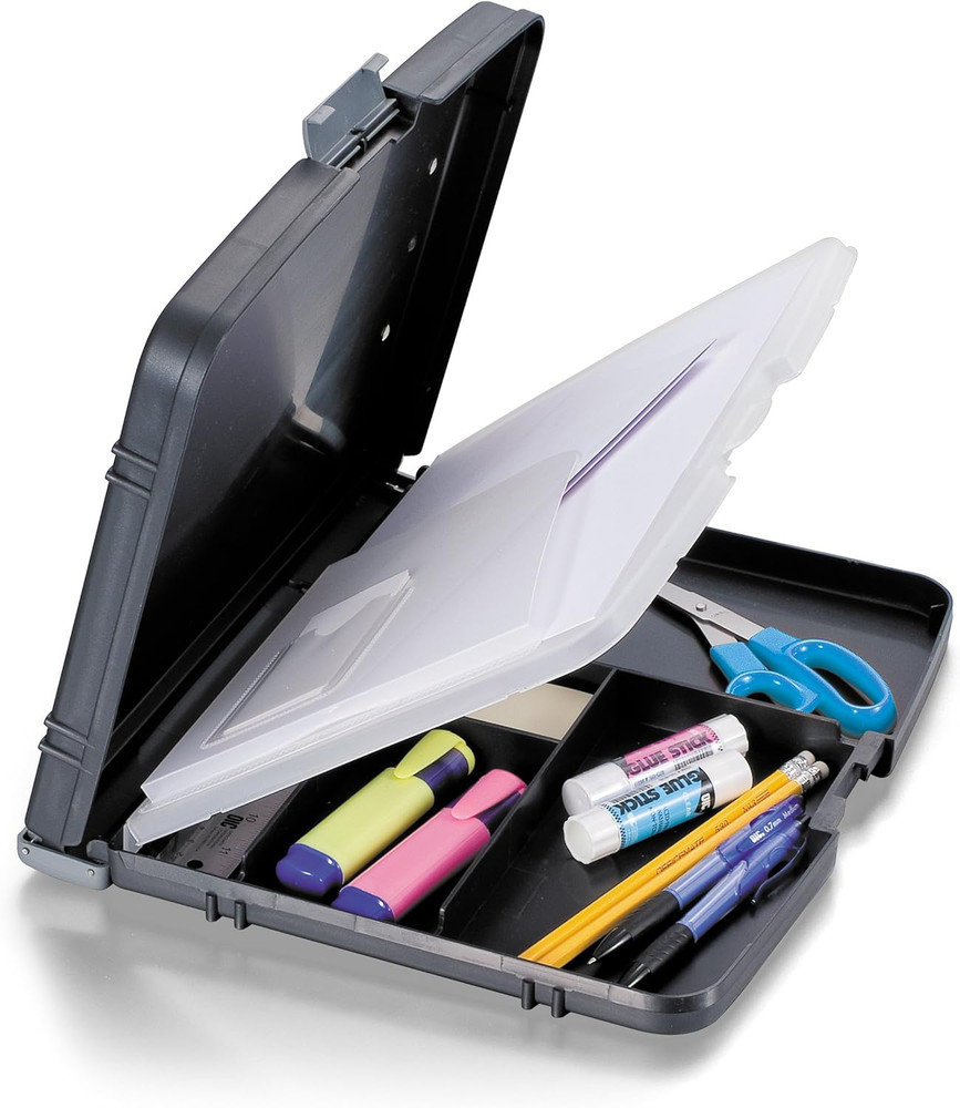 Triple File Clipboard Storage Box, Recycled, Black (83610)