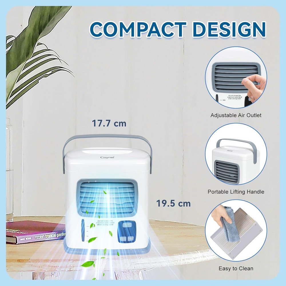 1~12h Timer Adjustable air outlet, White Portable Air Conditioners Water Tank