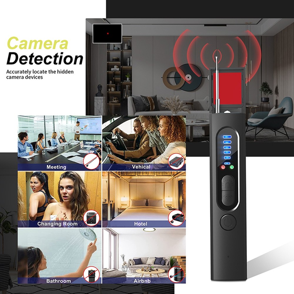 Anti-Spy Camera Wireless RF Detector GSM Bug GPS Tracker Finder Scanner Device @