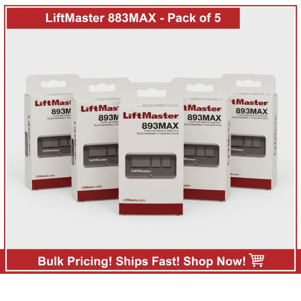 893MAX 3 Button LiftMaster Visor Remote Control Garage Door Opener PACK # 5