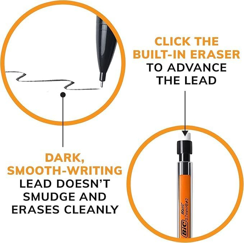 Xtra Smooth Mechanical Pencil with 0.7 mm Medium Point, Refillable and Retractab
