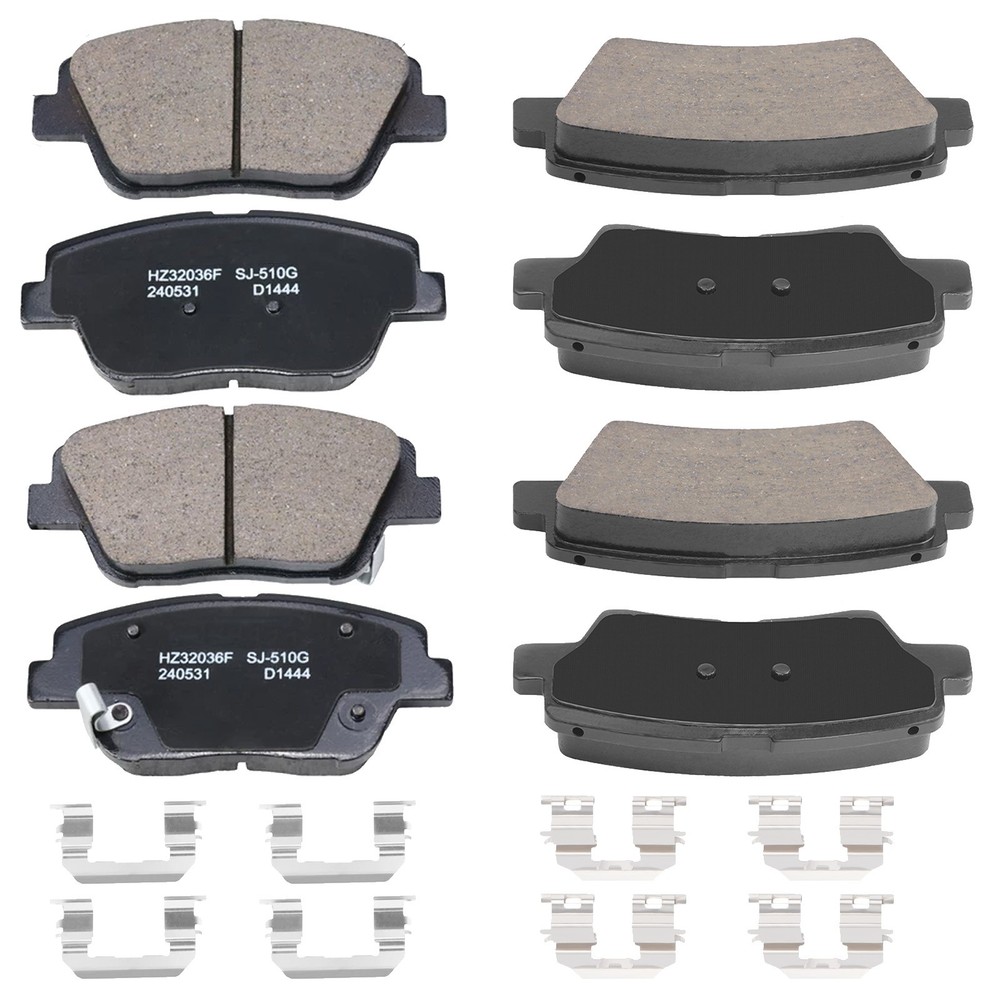 For 2011-2015 Sonata Optima Front And Rear Ceramic Brake Pads w/Hardware - *