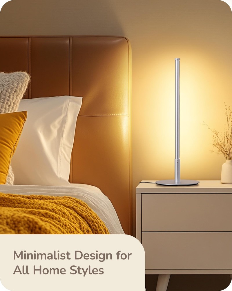 Upgraded LED Table Lamp, Stepless Dimmable Bedside Lamp with 3 Color Temperature