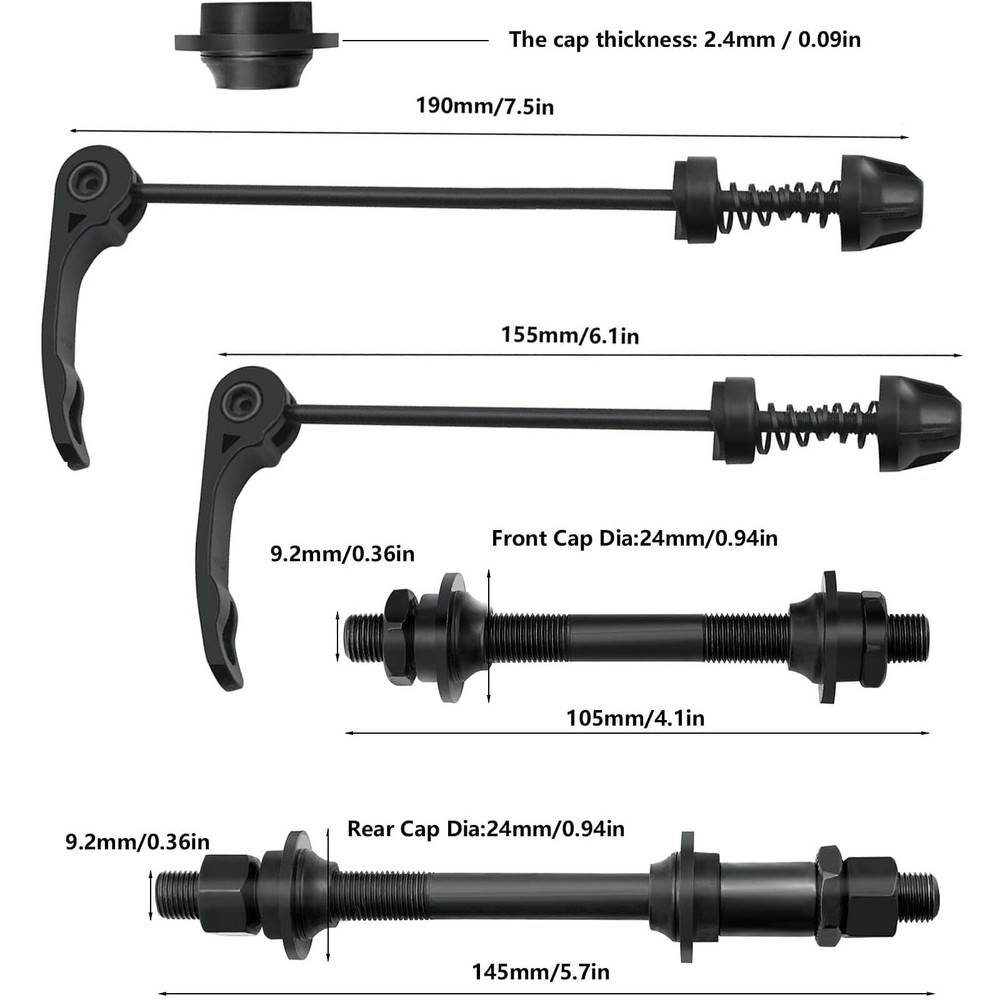 Quick Release Bicycle Hub Road Mountain Bike Front & Rear