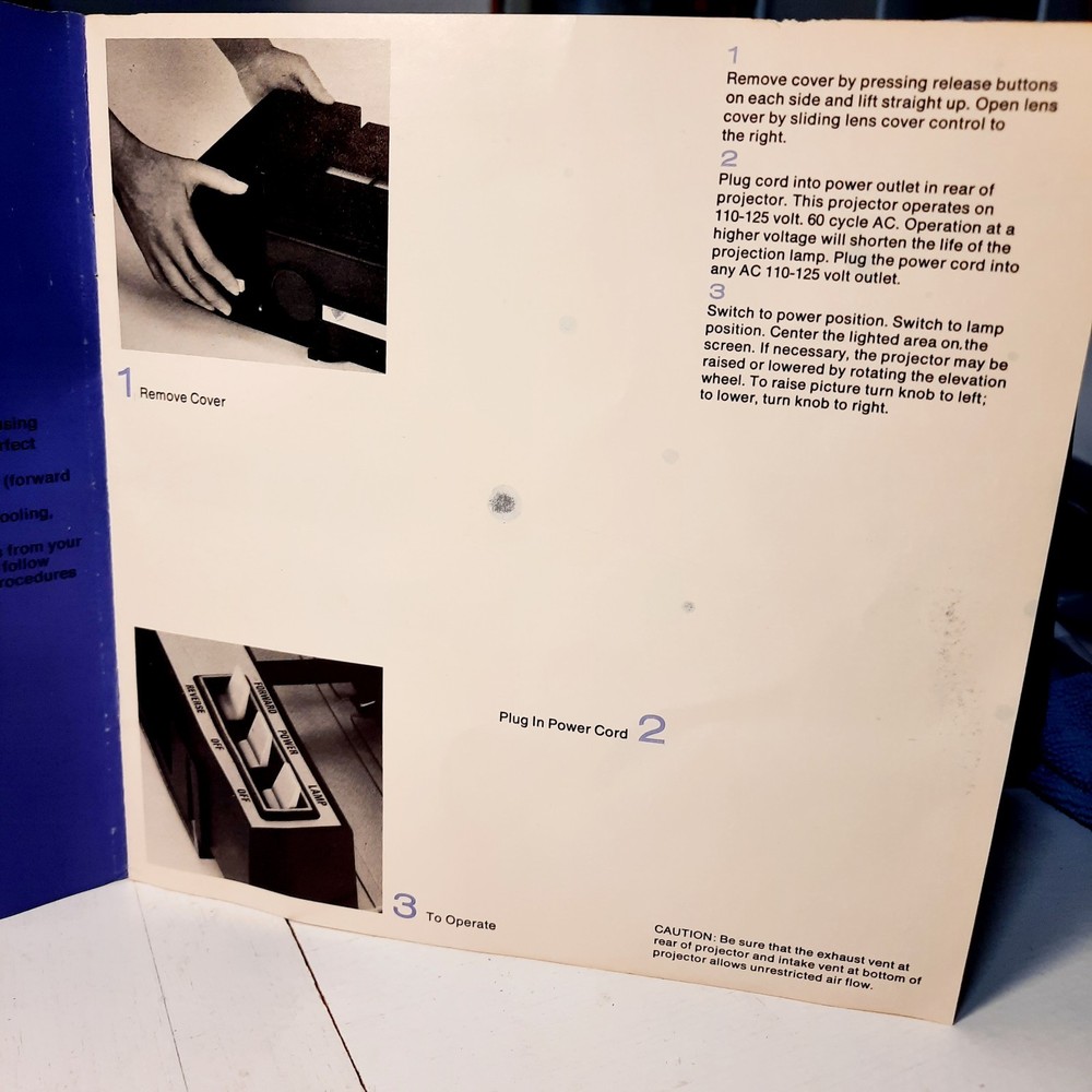 Keystone Auto Focus slide projector, rotary tray, instructions, Model K900