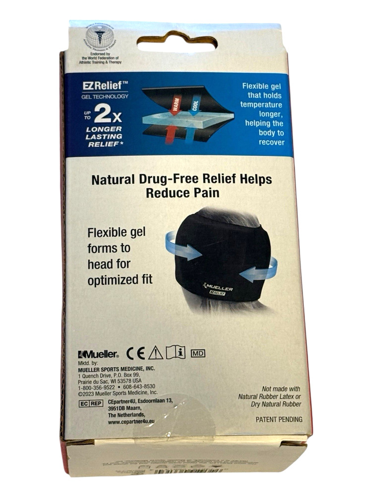 Mueller EZ Relief Migraine Cap Gel Technology w/ Reusable Protective Bag