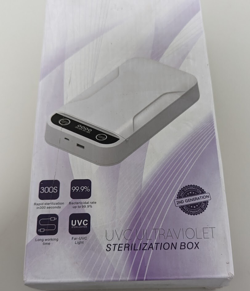 UVC Sterilization Box 99.9% Effective, Fast 300s, Portable & Rechargeable
