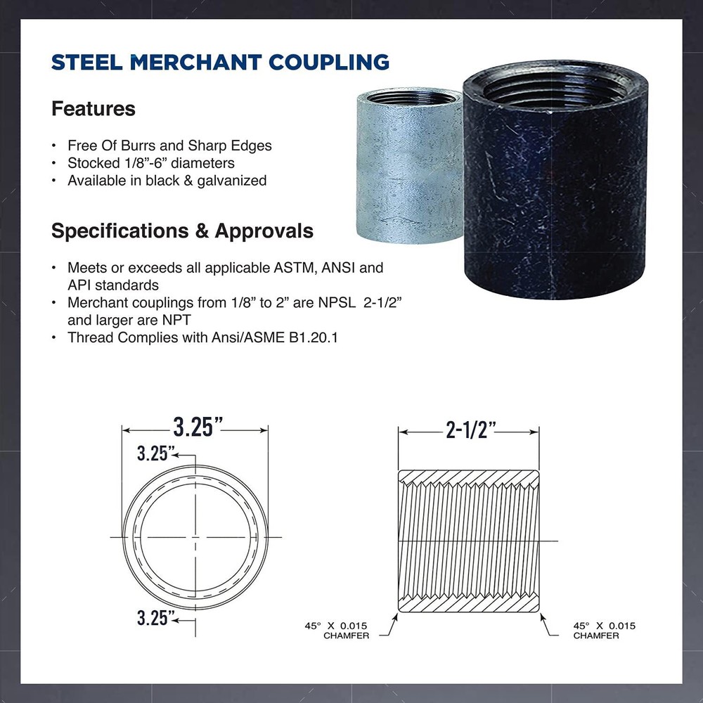 4" Straight Merchant Steel Coupling With Galvanized Coating