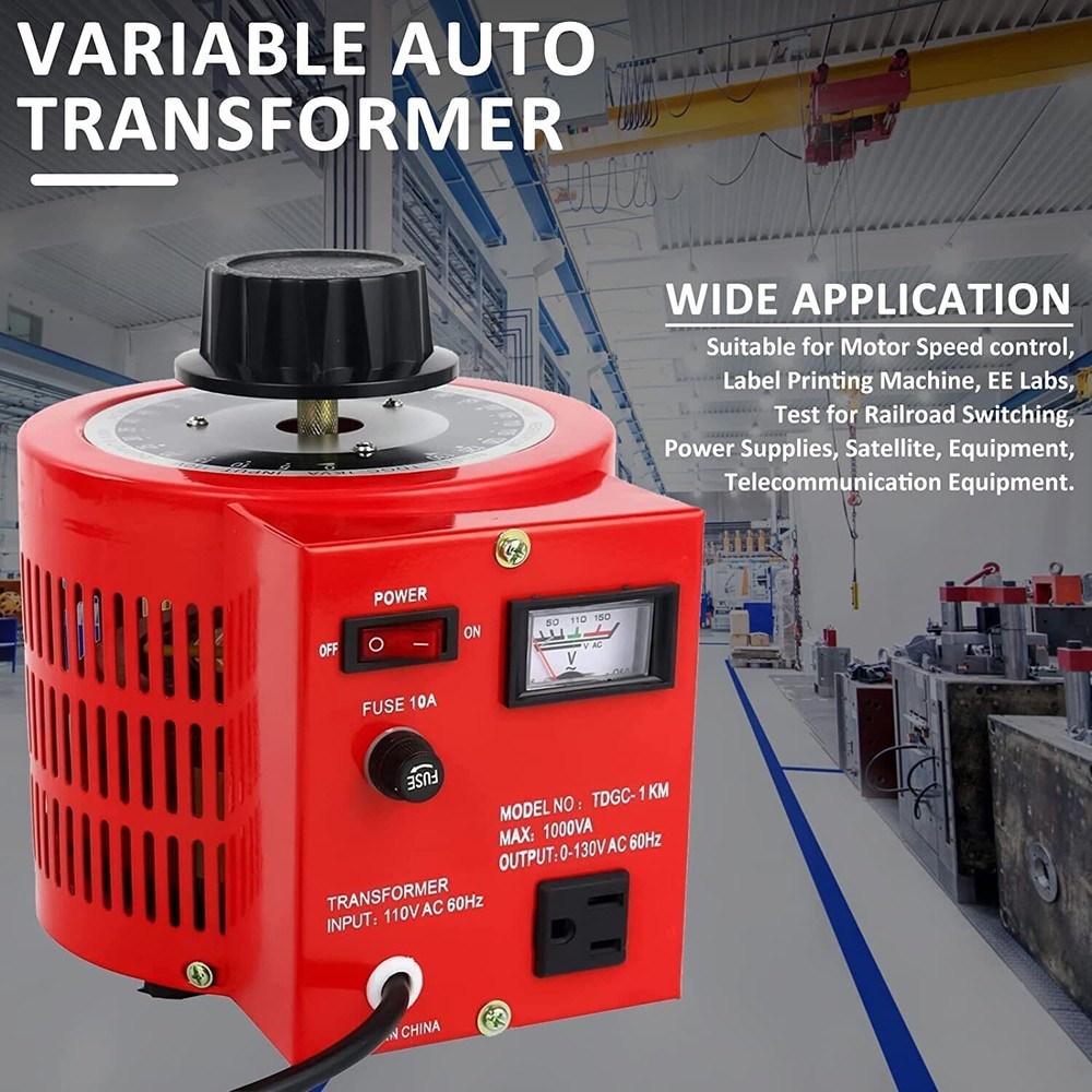YaeCCC 10Amp Variac Variable Transformer AC Auto Voltage Regulator 1000VA 0-130V
