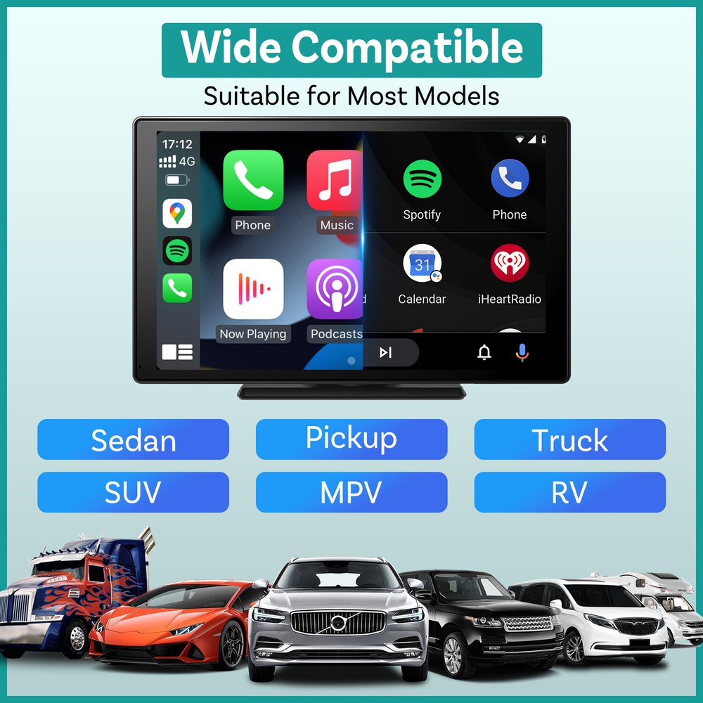 Ottocast 9" Car Touchscreen Wireless CarPlay+Android Streaming w/Youtube+TK