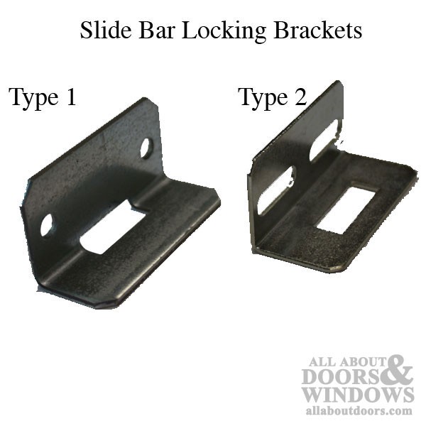 Type 2 Overhead Garage Door Slide Bar Bracket 2-1/2" Pair