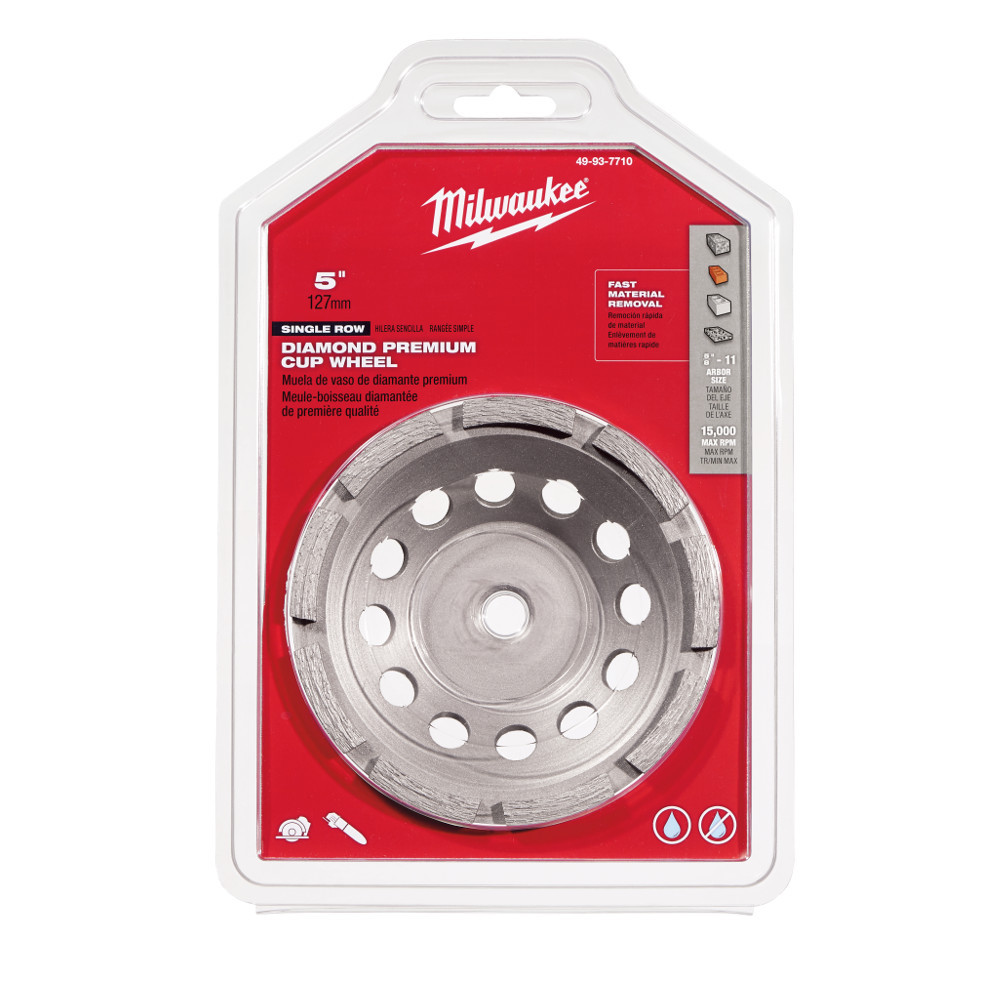 Milwaukee 49-93-7710 5 in. Diamond Cup Wheel Single Row