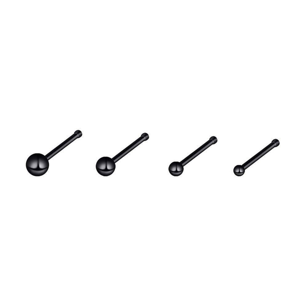 4PCS Pin Shaped Nose Stud 20G Tiny Ball Surgical Steel Nose Ring Bone Studs Set