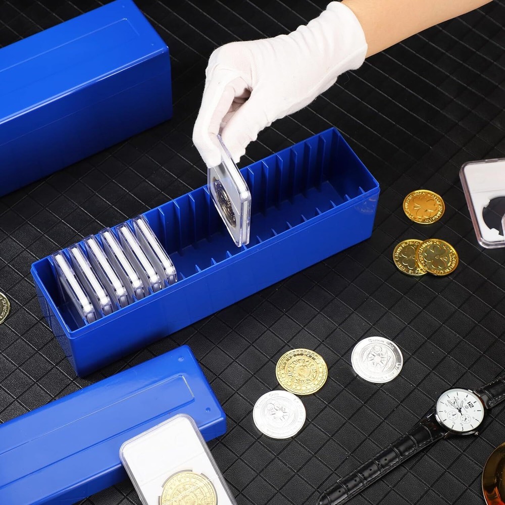 2x Storage Box Plastic Case for 20 Certified PCGS NGC Slabs Coin Holders Box