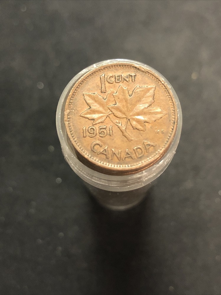1951 Canada Cents Full Roll (50)! - ENN Coins