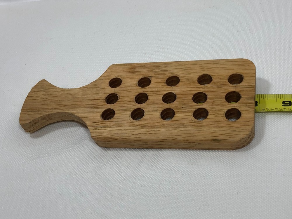 HANDMADE MUZZLELOADER ROUND BALL LOADING BLOCK ~ .45 CAL, 15 ROUNDS ~ VGC