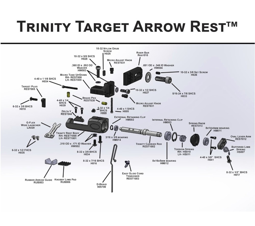 Hamskea Trinity Target Pro Micro Tune Left Hand (Black) Arrow Rest #211082