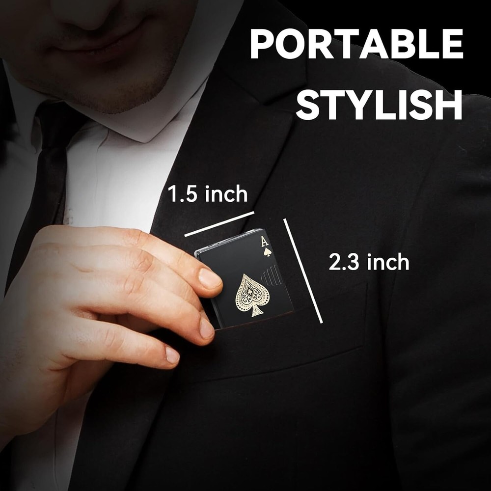 2 Pack Jet Torch Lighter Ace Card Lighter Green Flame Refillable Butane Lighter