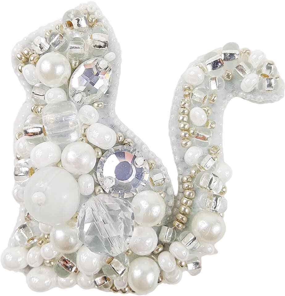 Crystal Art Beadwork kit for creating brooch BP-220C Cat