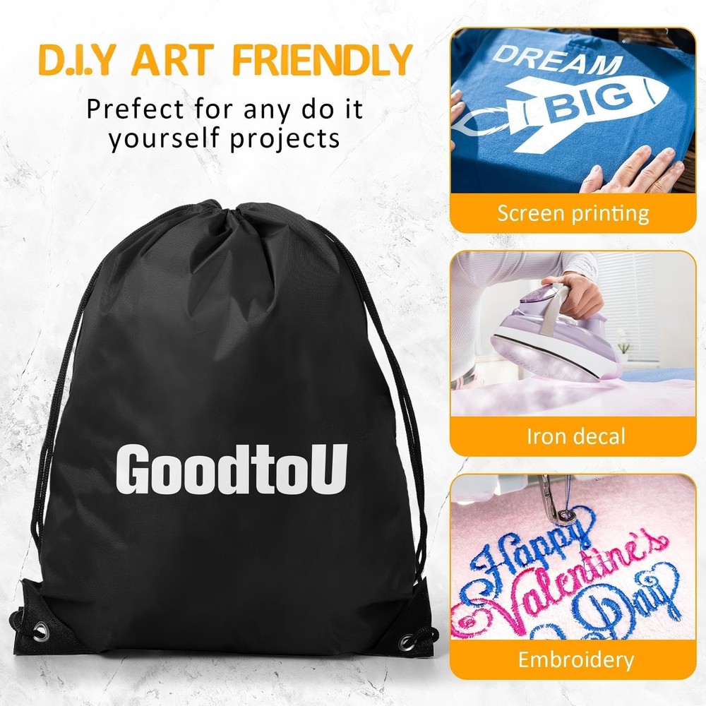 Shappy 60 Pieces Drawstring Bags Backpack Bulk Full Size, Black