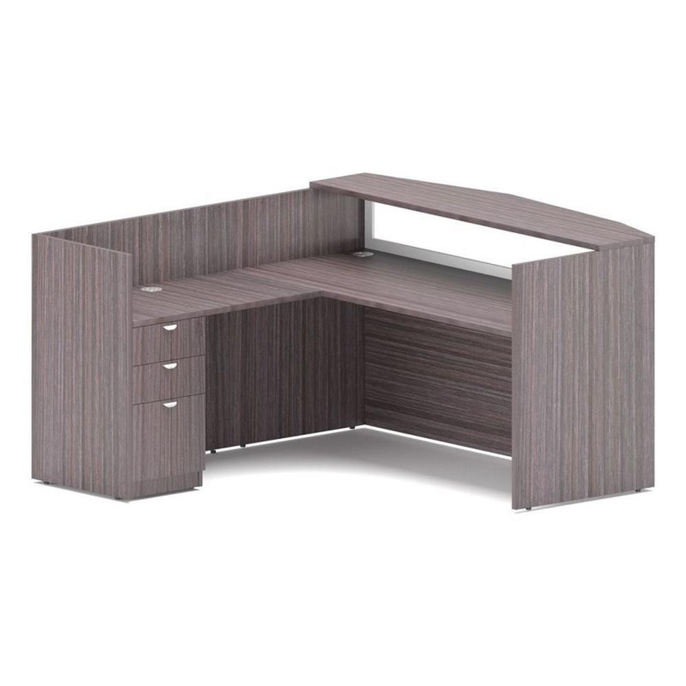 Scranton & Co 71" Reception Desk Reversible Return & File Storage in Driftwood