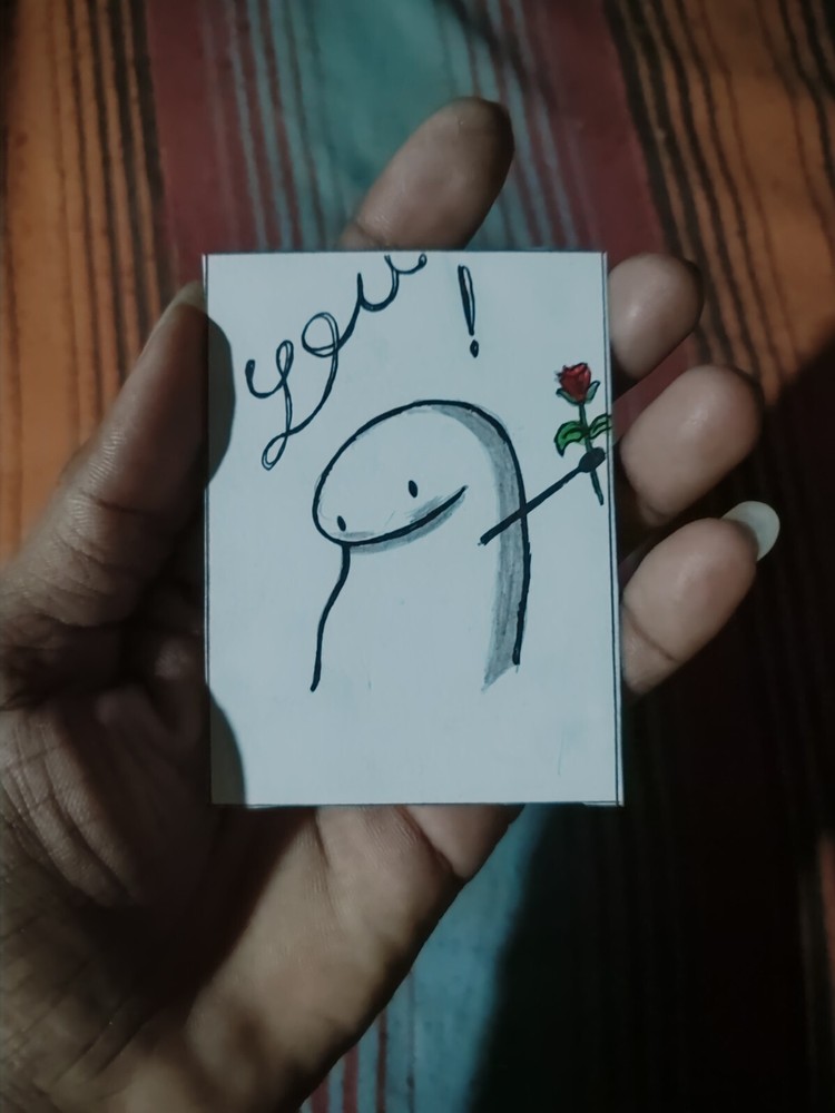 Original hand wark drawing deco card 3.5×2.5