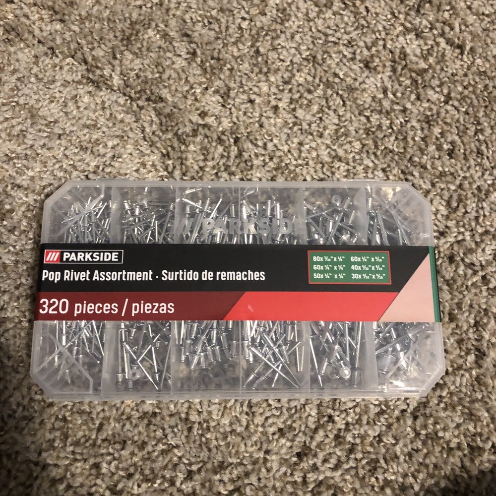 parkside pop rivet assortments 320pcs used for different materials