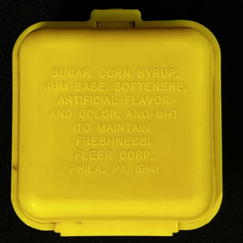 Vintage 1985 Yellow Fleer Bubble Burger gum candy container only