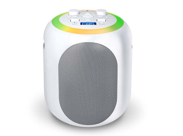 SINGING MACHINE SINGCAST ULTIMATE KARAOKE SYSTEM W/ MICROPHONES, WHITE