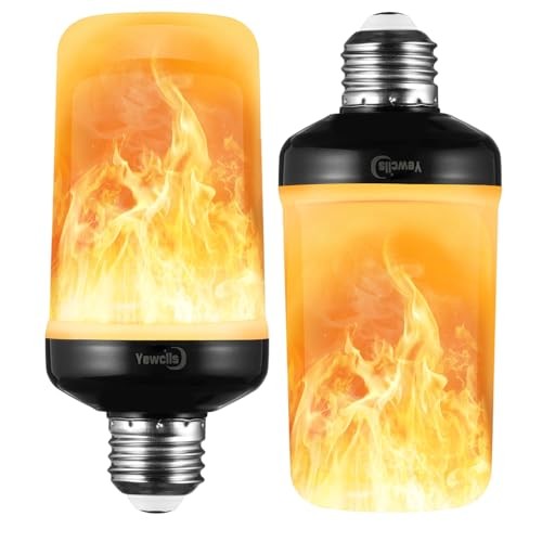 Flame Light Bulbs 4 Modes Flickering Light Bulbs E26 Bulb for 2 Pack-yellow-e26