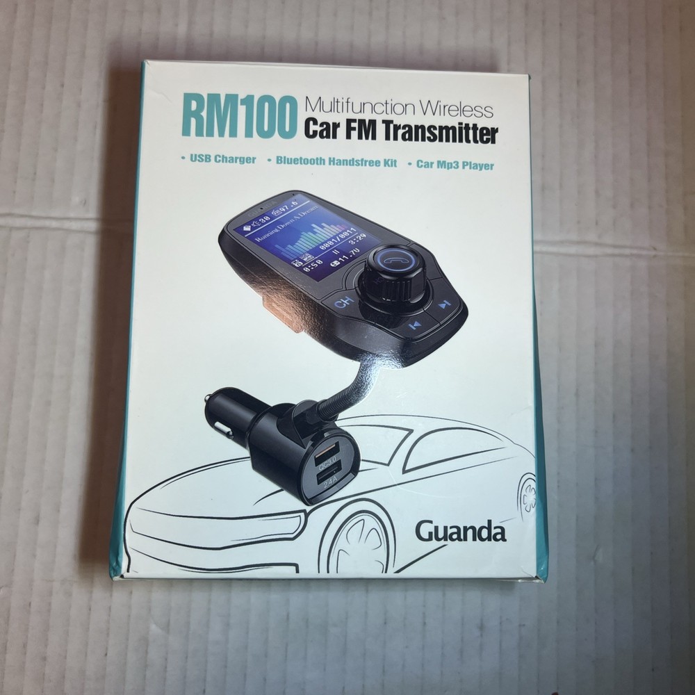 New Bluetooth RM100 Multifunction Wireless Car FM Transmitter Kit- Black