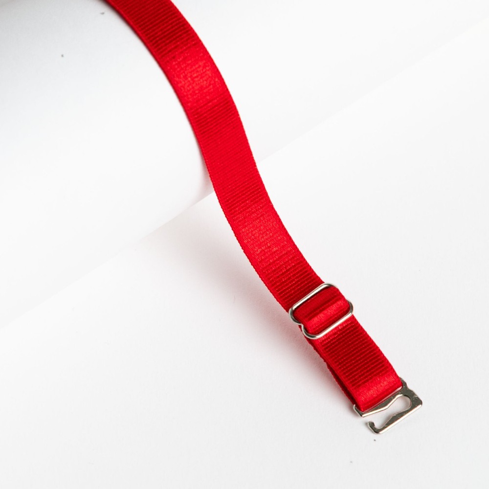 RED REPLACEMENT BRA STRAPS - ADJUSTABLE - 1CM WIDE