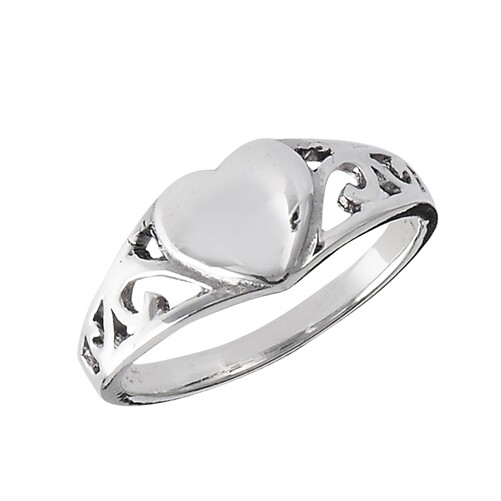 Sterling Silver Heart With Celtic Scroll Ring