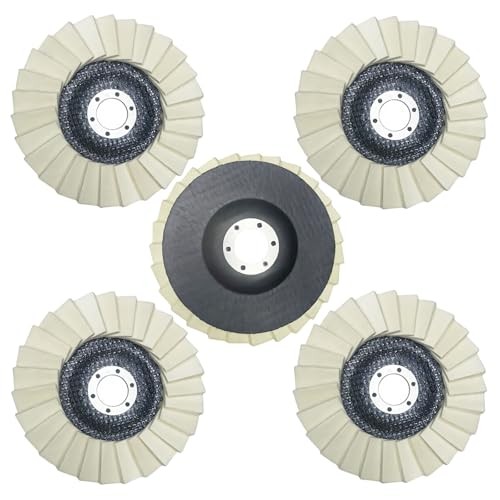 5 Pcs Wool Felt Flap Polishing Discs, Corrugated Buffing Wheel Pad for Angle