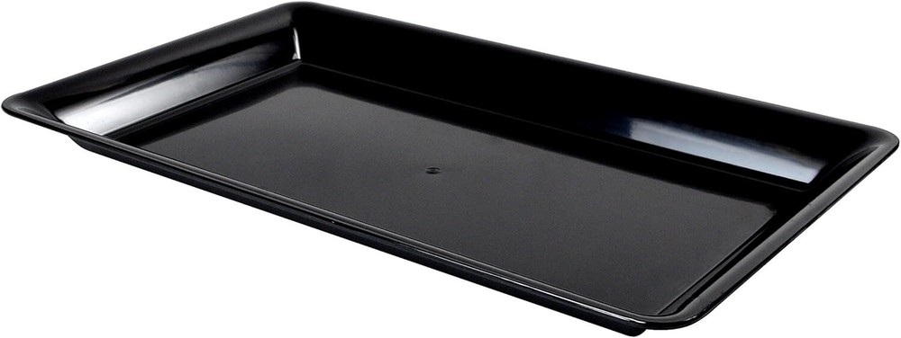 Platter Pleasers Rectangular Serving Tray, 18" x 12", Black | 20/Case