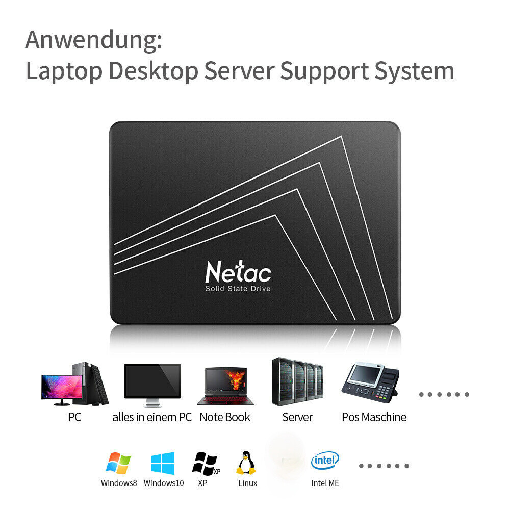 Netac 128GB SSD 2.5'' SATA III 6 Gb/s Internal Solid State Drive 500MB/s PC/MAC