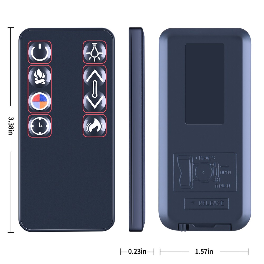 Replacement Remote Control For Real Flame Vivid Flame Electric Fireplace Firebox