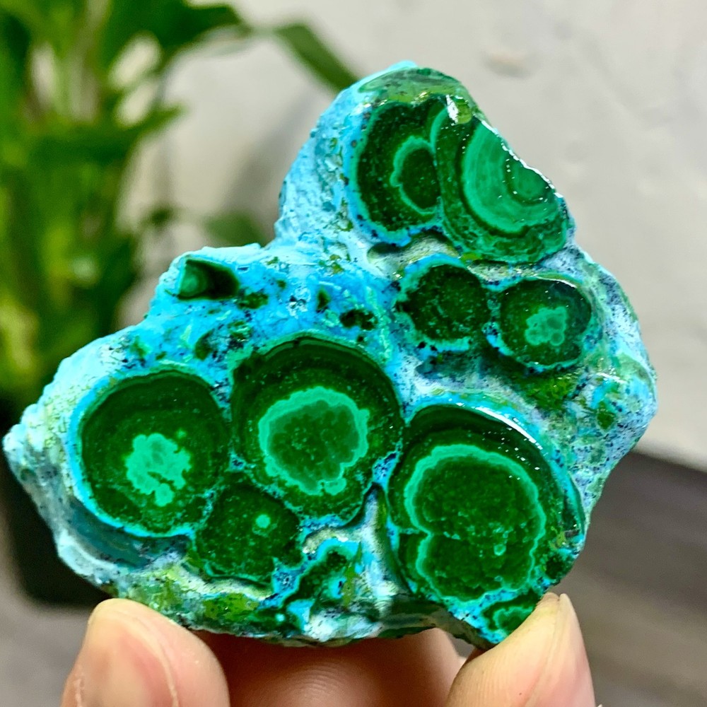 95G Natural Chrysocolla/Malachite transparent cluster rough mineral sample
