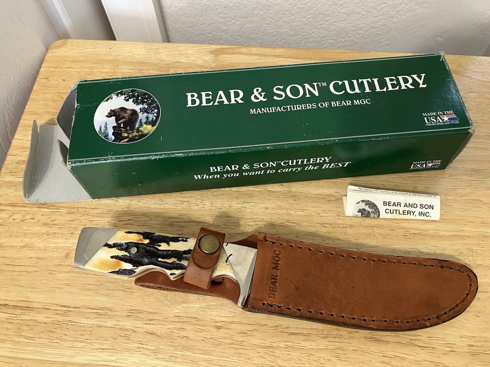 Bear & Son MGC Fixed Blade 9 1/4" India Stag 577