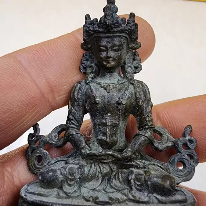 Small Copper-Red Incense Burner with Intricate Carving