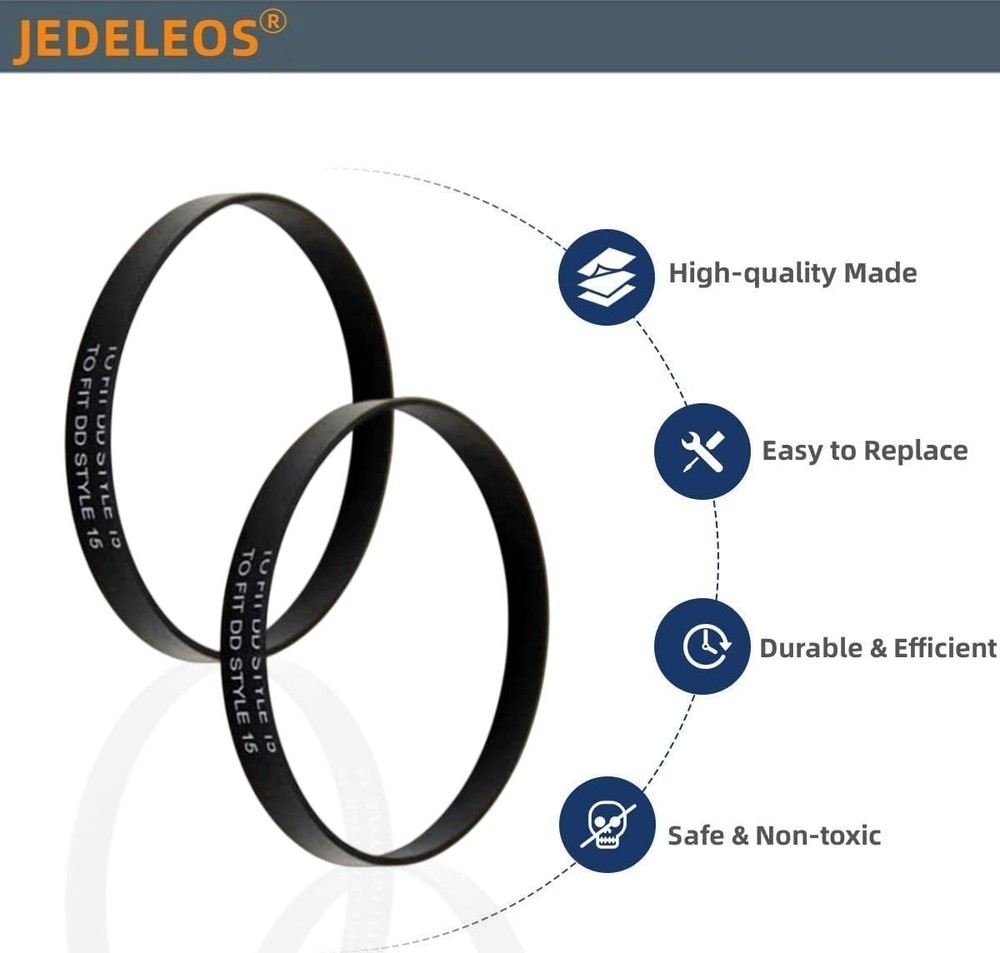 Replacement Belts for Dirt Devil Style 15 Dynamite and Power Express Black