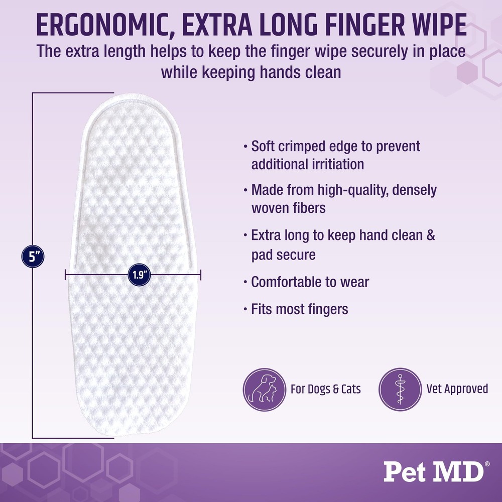 Tris Ear Finger Wipes for Dogs & Cats - Multipurpose Cleansing Solution Cat E...
