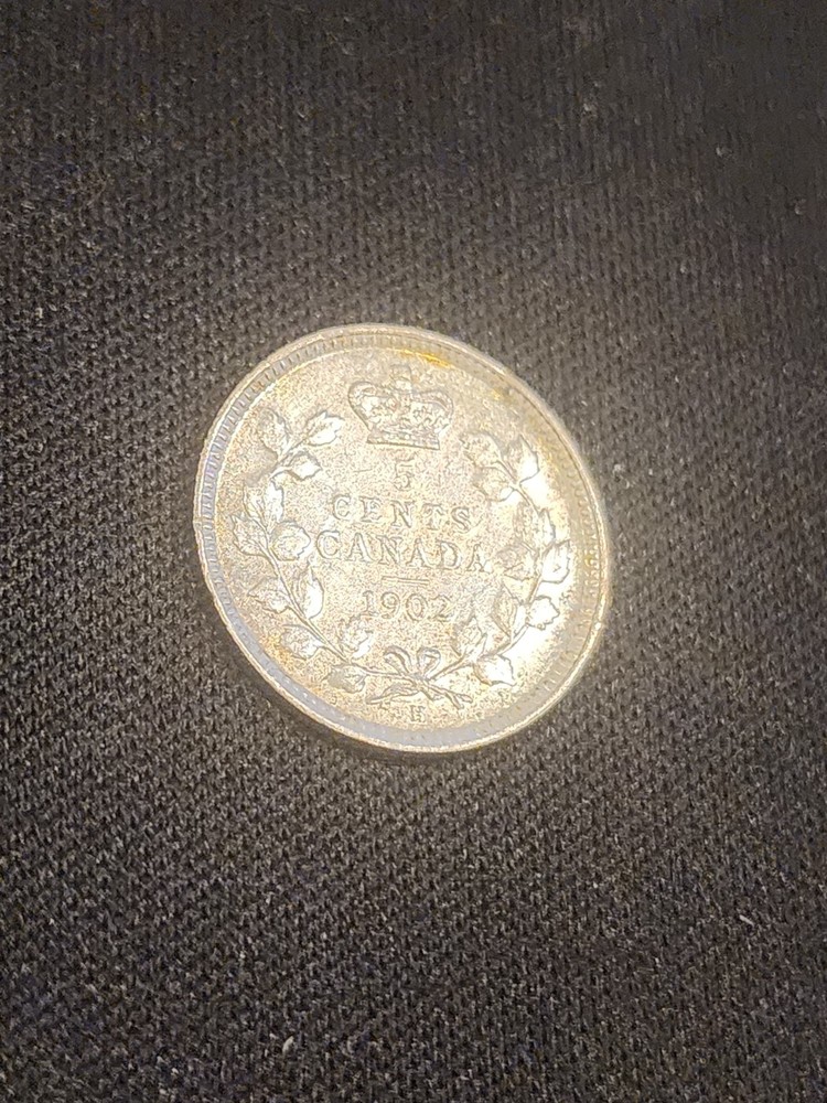 1902H Canada 5 Cents Silver Coin