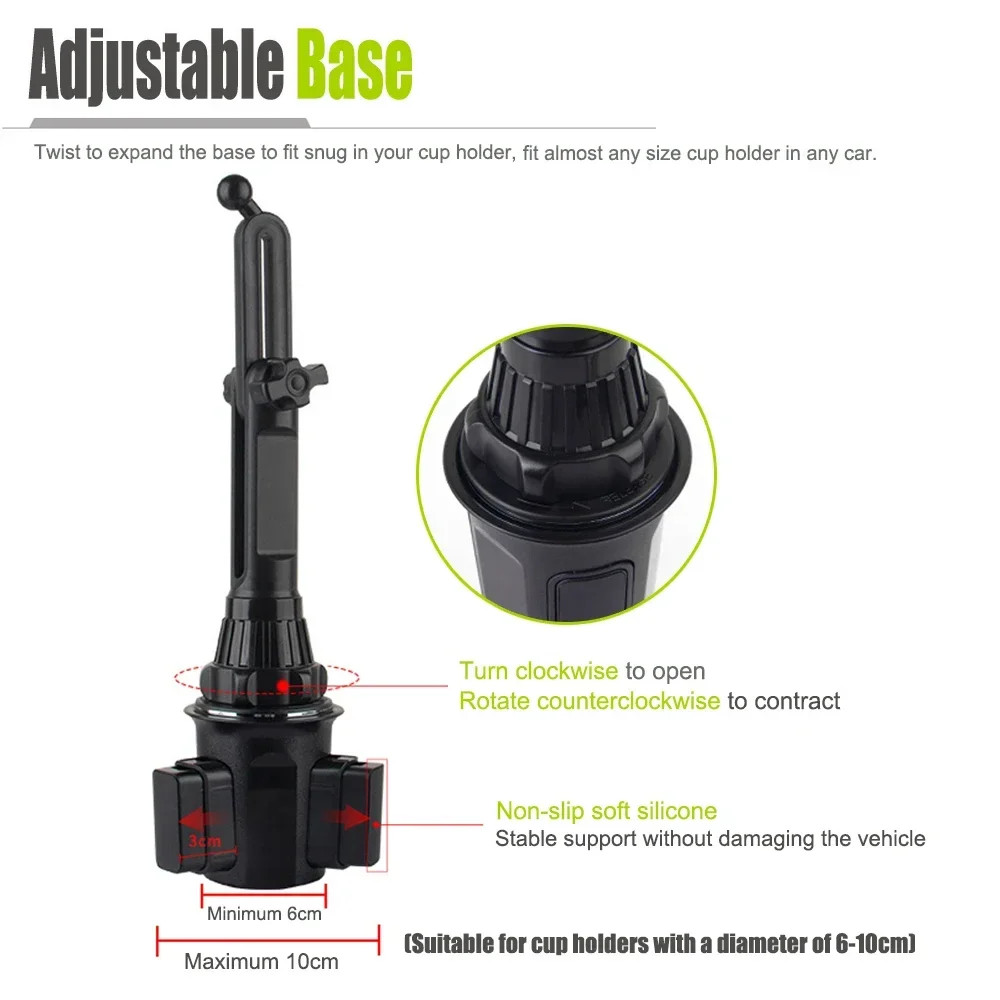 Upgraded Version Adjustable Car Cup Stand Car Holder Mount Cradle For Cell Phone