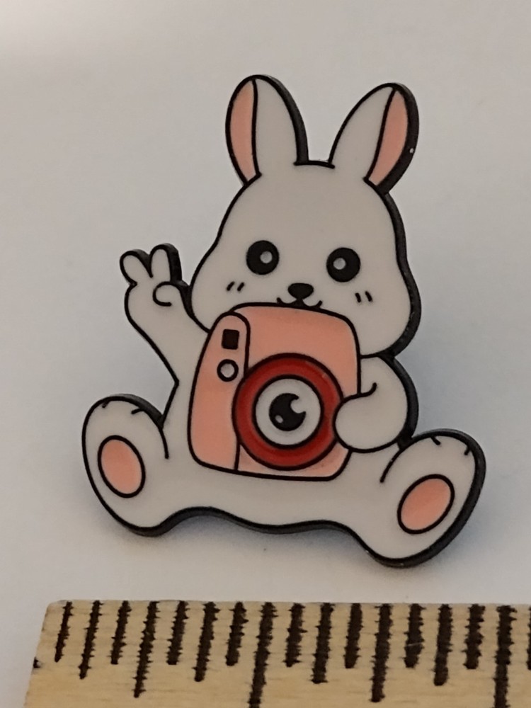 Bunny Rabbit Camera Lapel Pin